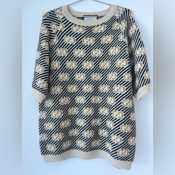 Gucci gold knit logo sweater - Picture 2 of 4